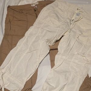 2 Pairs Of GAP Cream Capris - Lightweight Summer Staple